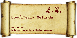 Lovászik Melinda névjegykártya